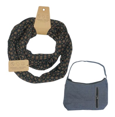 New Threads 4 Thought Infinity Scarf One Size Multi-Color With Travel Bag