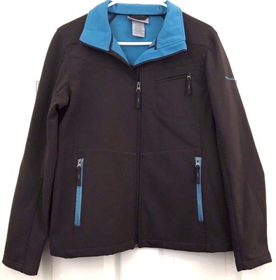 Lightweight Jacket Coat Full Zip Soft Shell Casual Fleece Lined Brown Size M