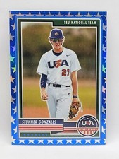 2023 Panini Stars & Stripes USA Baseball #8 Blue Prizm /75 - STUNNER GONZALES