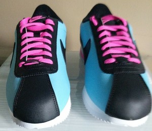 blue and pink nike cortez