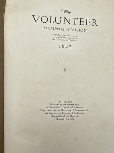 1922 University of Tennessee Memphis Division Medical Annual - Picture 7 of 12