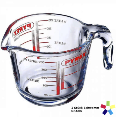 Pyrex Küchenbecher Messbecher Messkanne Glasmessbecher Messbehälter 0,25L