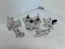 Vintage Porcelain Scottie Terrier Dog Figures Japan Lot