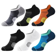 6Pairs Men's Running Ankle Socks with Cushion Low Cut Athletic Tab Thin Socks