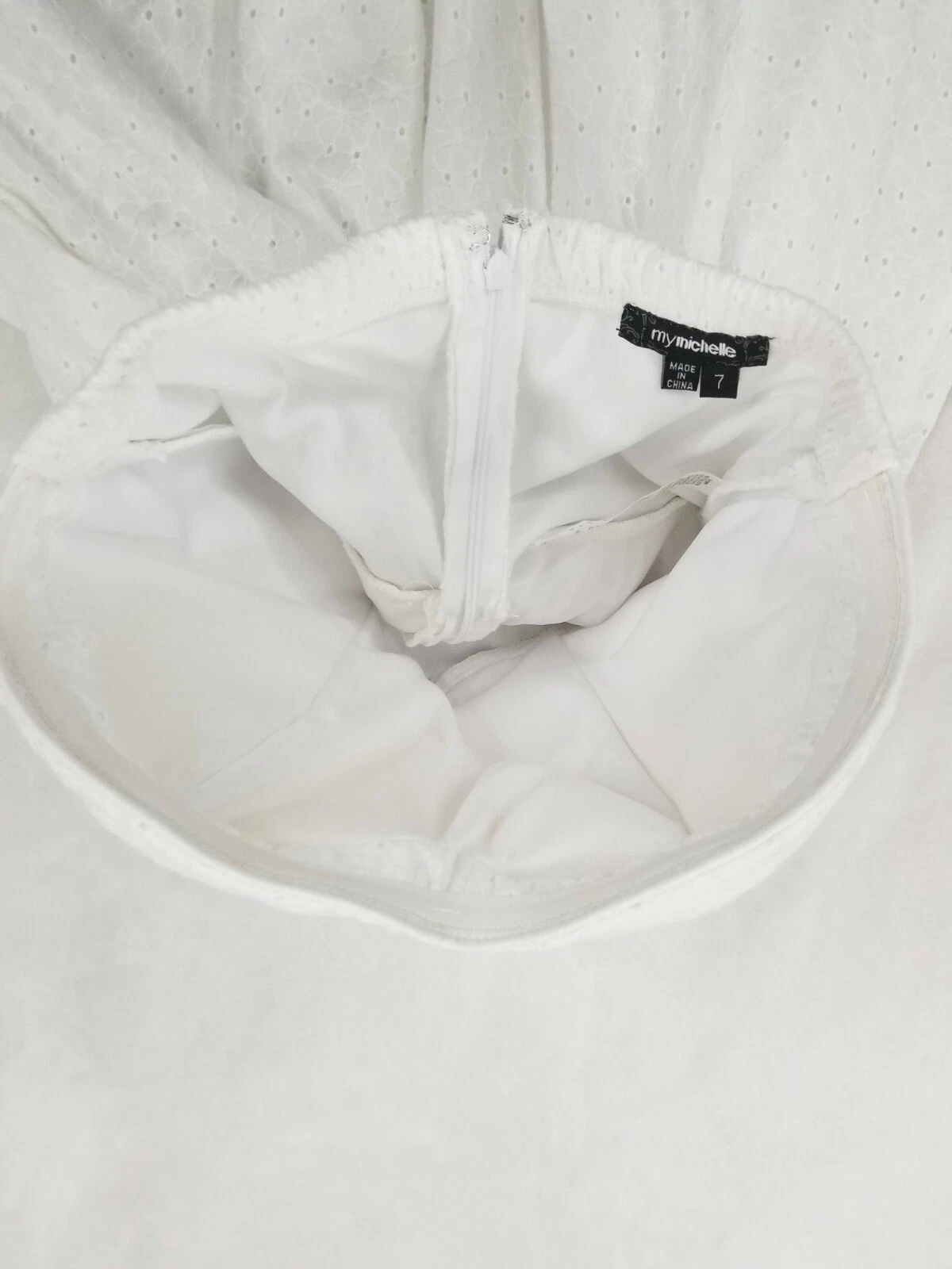 VALENTINO Abito senza spalline My Michelle adatto cintura svasata Sweetheart taglia 7 coppe imbottito bianco