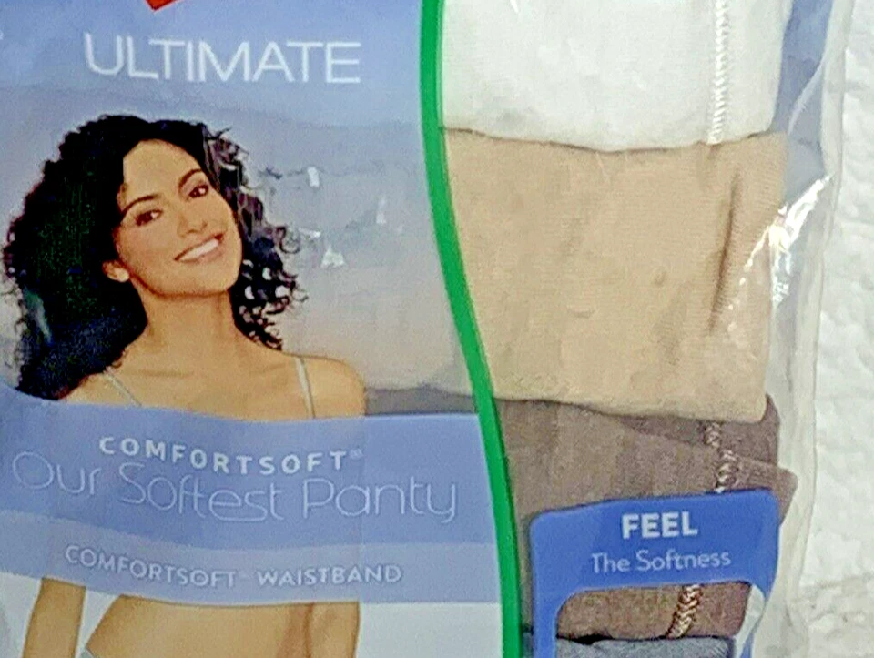 Calzoncillos de bikini Hanes para mujer talla 9/XL 4 unidades Ultimate Comfort suaves blancos tostados marrón Foto 3 de 4