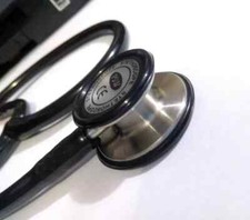 Stethoscope Stainless Steel Dual Head New Black Tubing Soft Ear Tips Free Ship
