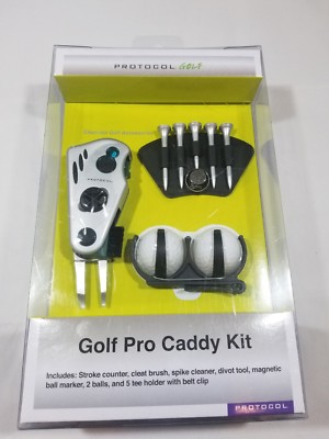New In Box!!! Protocol Golf Pro Caddy Kit: Stroke counter cleat brush divot tool