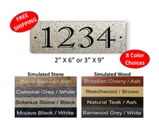 Rectangular House Number Sign, marble, granite, wood sign, address sign HORIZ.