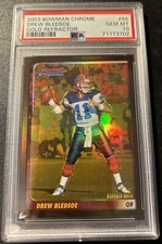 2003 Drew Bledsoe Bowman Chrome Gold Refractor PSA 10 Patriots Pop 1!!!