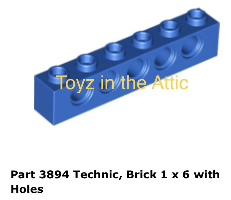 Lego 1x 3894 Blue Technic, Brick x with Holes Uranium Search