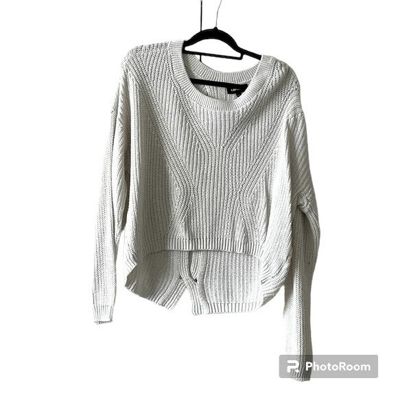Express Cable Knit Split Back Sweater - image 8