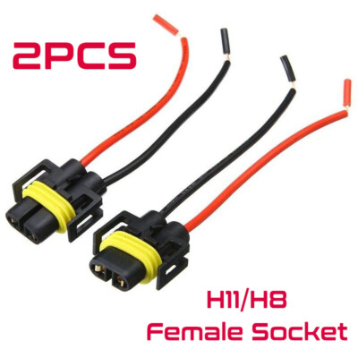 #ad #ad 2pcs Wire Pigtail Female Socket H11 Harness Head Light High Beam Connector Cable $9.99
