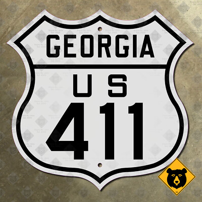 Georgia US Route 411 highway road sign shield marker 1926 Rome 16x16