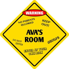 *Aluminum* Ava's Room Kids Room Door 12"x12"  Metal Novelty Sign