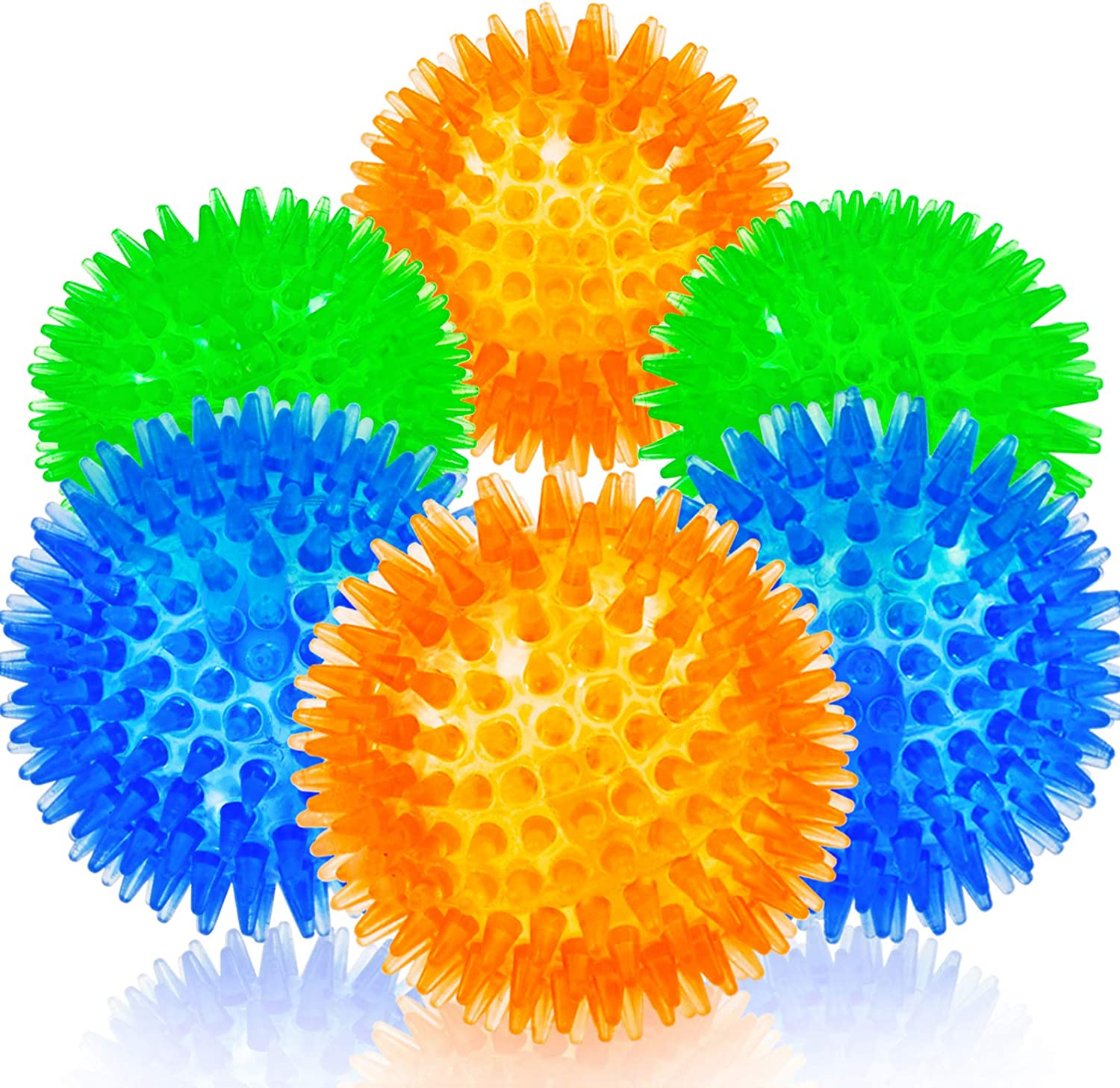 Squeaky Fetch Spike Balls TPR Toys for Pet Small Dogs Puppy Rubber 6 P
