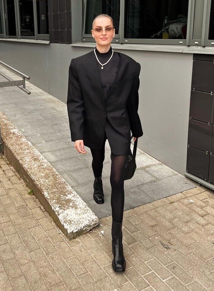 Mugler X H&M HM Oversized Wool Blazer Jacket Black Size XS S M L XL XXL New