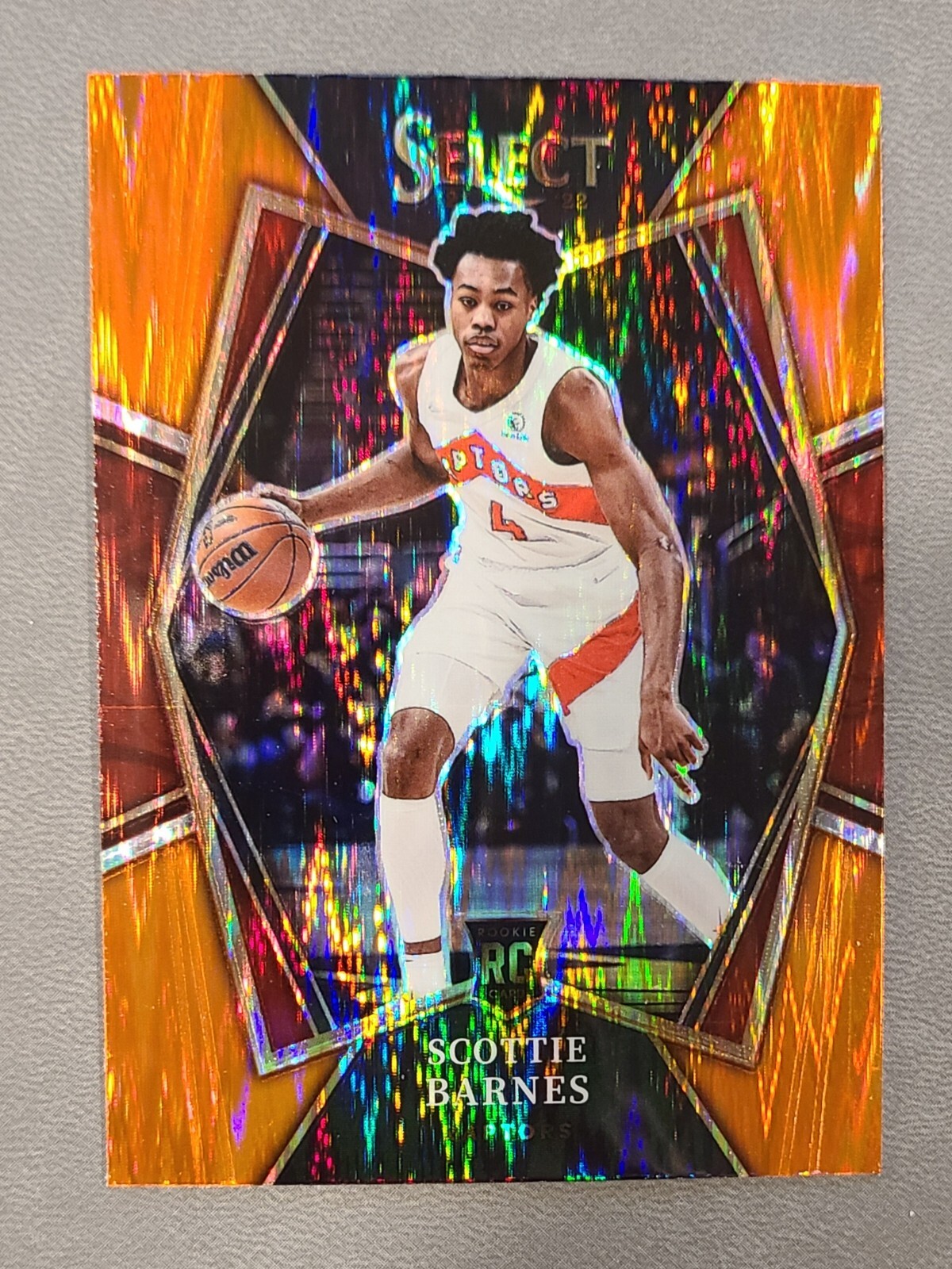 2021-22 Select SCOTTIE BARNES Orange Flash Prizm - Premier Level Raptors RC #111