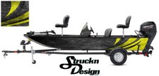 Grunge Graphic Abstract Design Wrap Kit Fishing Boat Bass Decal Vinyl Yellow 