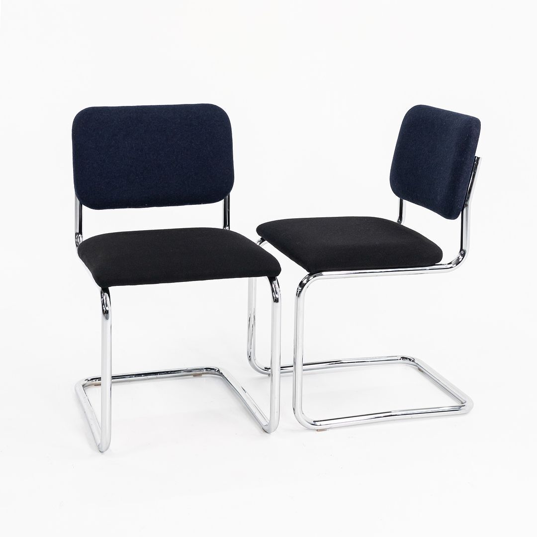 2019 Marcel Breuer for Knoll Cesca Armless Side Chair in Blue and