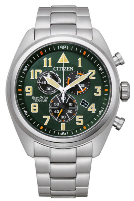CITIZEN Eco Drive  Solar   AT2480-81X  Herren Titan Titanium Uhr Chronograph neu