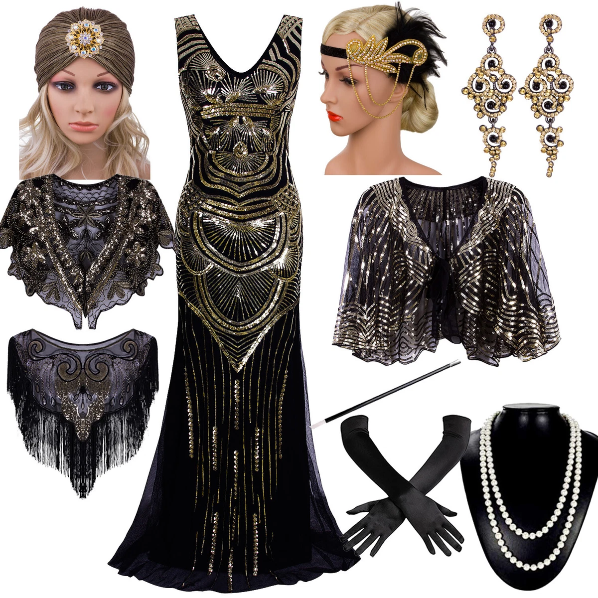 Layaway 1920s Spun Gold Lace Vintage Flapper Dress | VintageVirtuosa