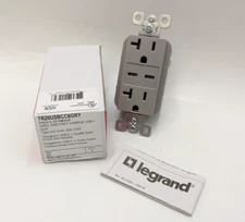 Legrand TR20USBCC6GRY Fast Charge Type C USB Receptacle 6A 20A 125V Pass Seymour