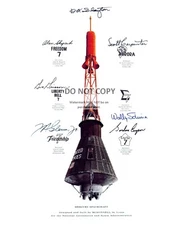 11X14 NASA PHOTO  MERCURY CAPSULE MISSION INSIGNIA SIMULATED AUTOGRAPHS (AA-168)