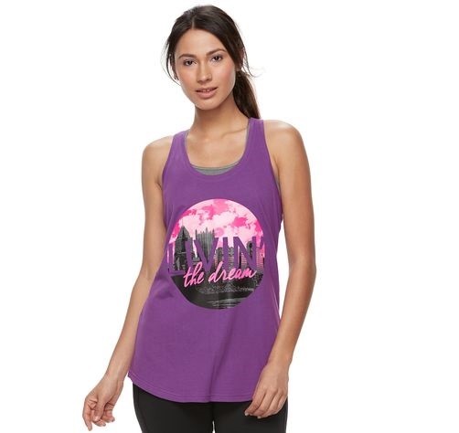 Women's Tek Gear DRY TEK Graphic Tank Top Color: Living The Dream, Size: S for sale online