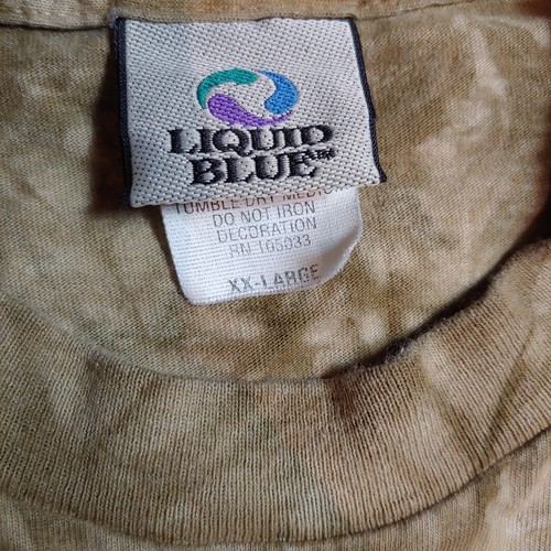 VTG 90s Led Zeppelin Liquid Blue Tie Dye T-Shirt Single Stitch Jimmy Page USA - Picture 3 of 6