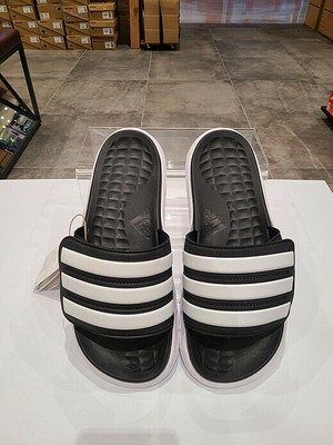 Adidas FY8786 Men Duramo Slide Slippers Synthetic Sandals Black/White | eBay