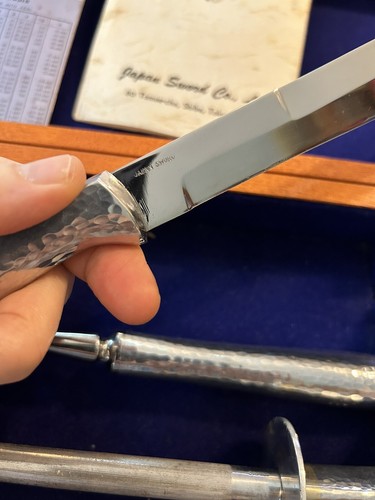 Vintage Japan Sword Company Stainless Steel Carving Set - Knife Fork Sharpener - Picture 7 of 15