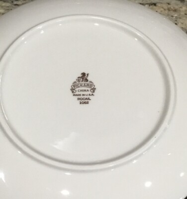 3 PICKARD USA ROCAIL 1062 BREAD SIDE PLATES 7 1/4”D GOLD GRAPES