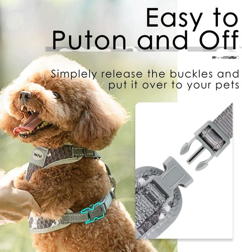 Dog Harness Puppy Pet Soft Adjustable Comfortable Reflective Breathable Vest - Picture 5 of 17