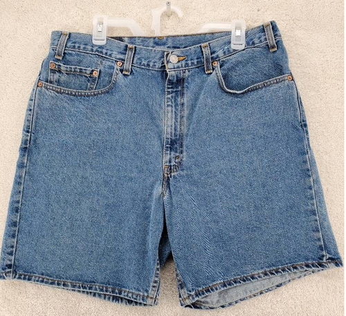 Levis Mens 550 Denim Shorts Blue Flat 