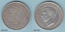 UK Great Britain Half Crown 1939 (George VI) Silver Coin