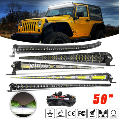 #ad #ad Roof 50#x27;#x27; 52inch LED Light Bar Combo Truck Driving Offroad Curved Straight SUV $9.78