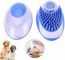 Pet Dog Cat Silicone Softy Massage Bath Brush Scrubber Shampoo Dispenser Shower