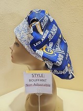 LA Rams Pennant NFL Women's Bouffant Surgical Scrub Hat/Cap Handmade