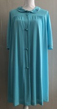 Vintage Nylon Nightgown Robe M - Gown S Lorraine Sheer Lace Blue Peignoir Set