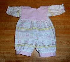 GIRLS 1 PC ROMPER-LAMB SHEEP PRINT W/ COLLAR for 16" CPK Cabbage Patch Kids