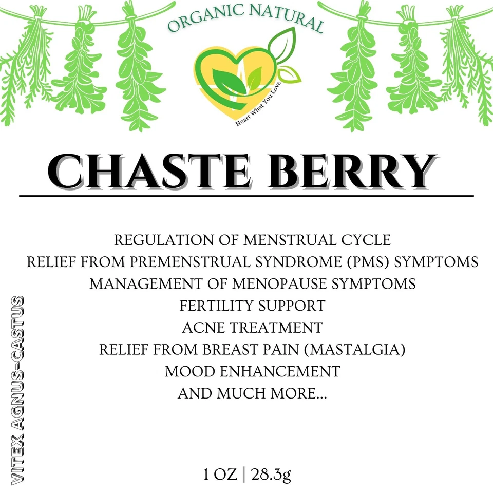 Chaste Berry Vitex Agnus-castus Herb Natural Kosher Certified 28.3g | 1 oz - Image 3 of 4