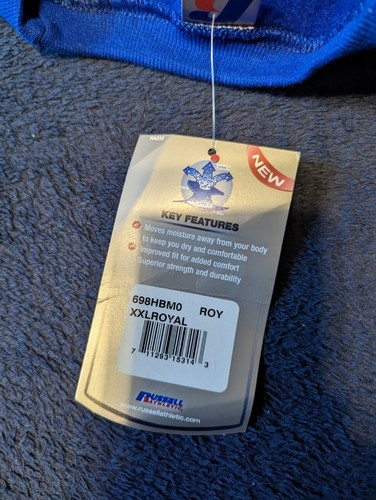 Felpa Russell Athletic Dri Power Crewneck (698HBMO) XXLARGE BLU REALE - Foto 11 di 16