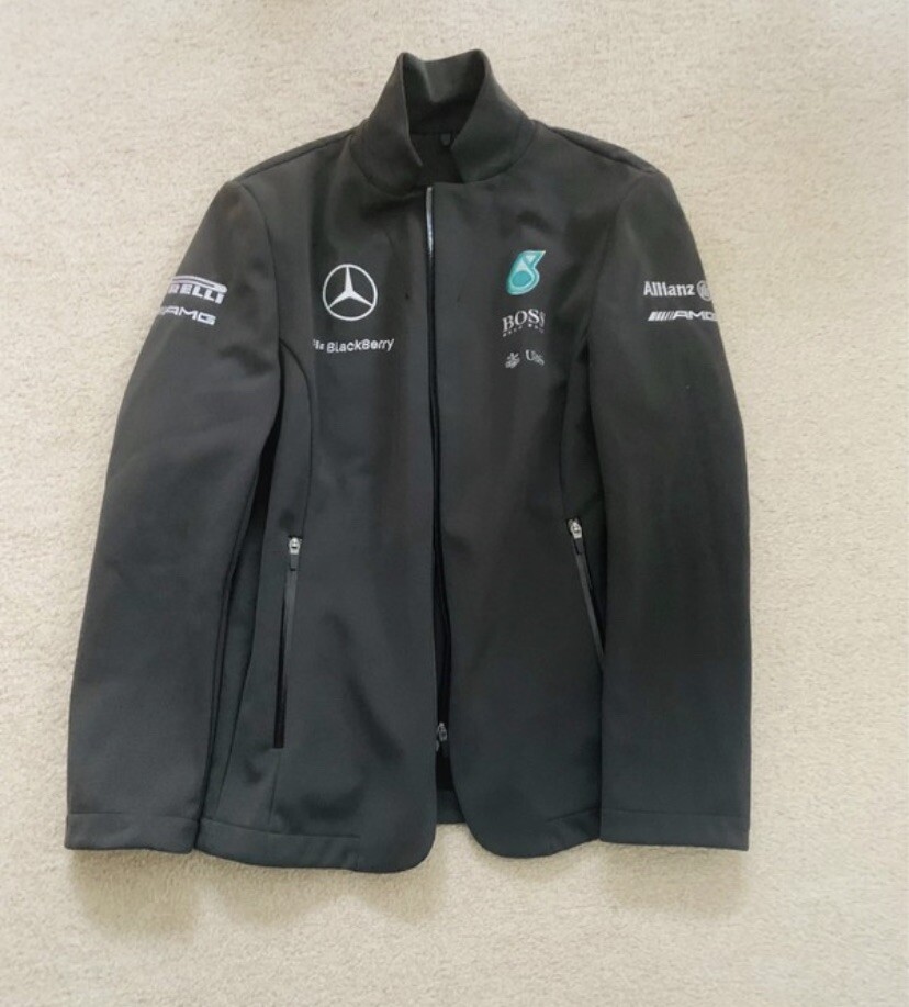 Hugo Boss Mercedes-Benz AMG MA-1ジャケット F1 HUGO BOSS MERCEDES AMG PETRONAS TEAM ISSUE JACKET LARGE | eBay UK