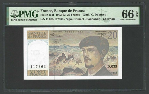 France 20 Francs 1992 P151f Uncirculated Graded 66