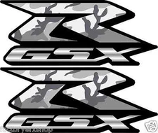 2 Custom Urban Camo GSXR Decals Stickers 600 1000 hayabusa 1300 Black white 750