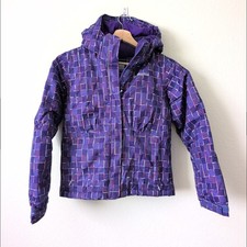 Columbia Kids Purple Geometric Snow Hooded Winter Ski Jacket SG5010 Size M 10/12