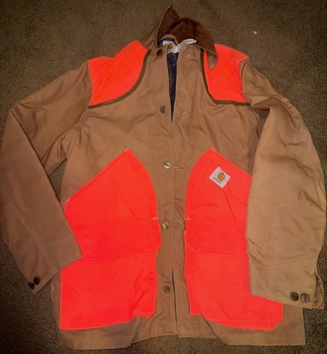 Vintage Carhartt Jacket CB1250 Lined Hunting Blaze Orange Medium Read Des - product listing photo