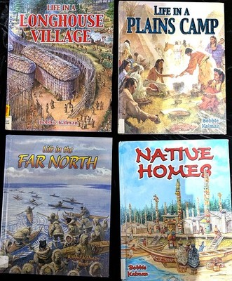 Life in Native America, 4 books, Indigenous history, B Kalman, ex library, VG
