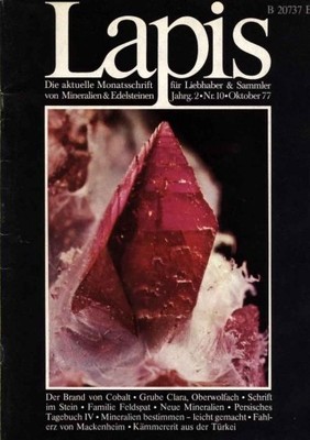 Mineralien Lapis Heft 10 Okt 1977 Silber Cobalt Gruba Clara Türkei Kali Feldspat